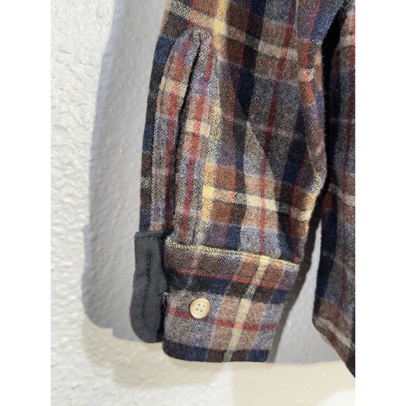 Vintage Woolrich Button Wool Long Sleeve Plaid Shirt Size L Made Usa 70s 80s 90s - Picture 7 of 14